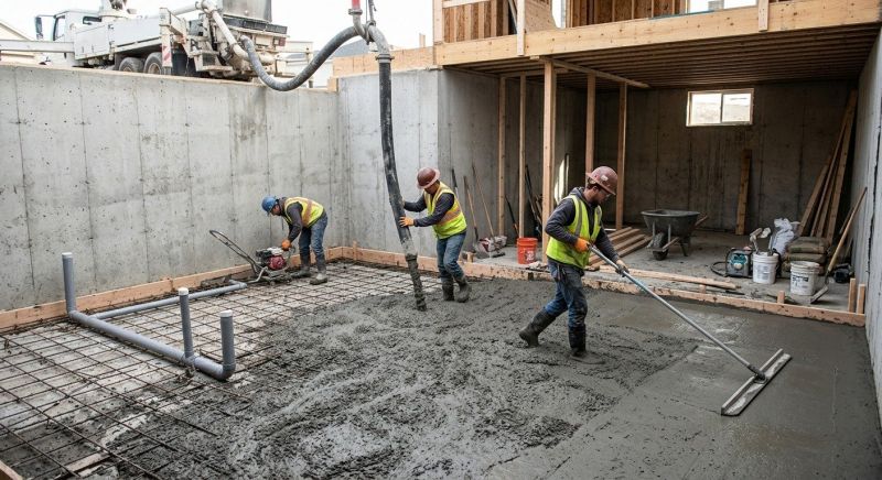 Basement Concrete Installation in Holly, MI